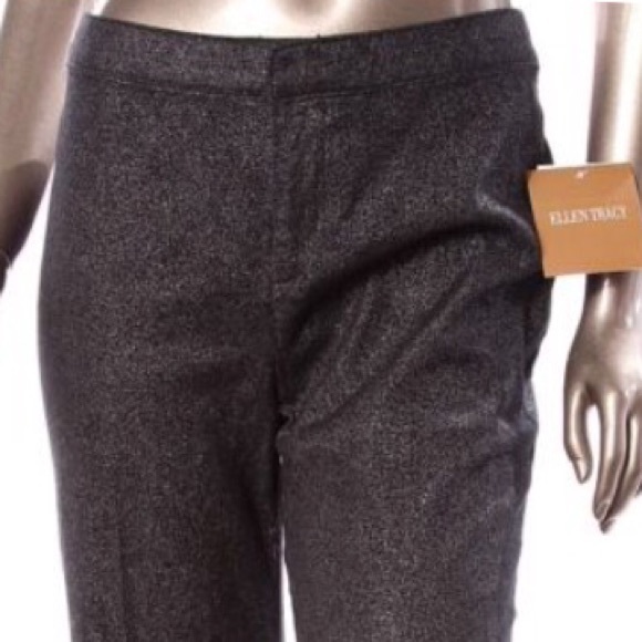 NWT $80 ELLEN TRACY “All That Glitters” LINDA Wide Leg Dress Pants sz 4 Metallic - Picture 5 of 8