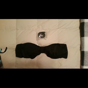 VS black bandeau bikini top with straps