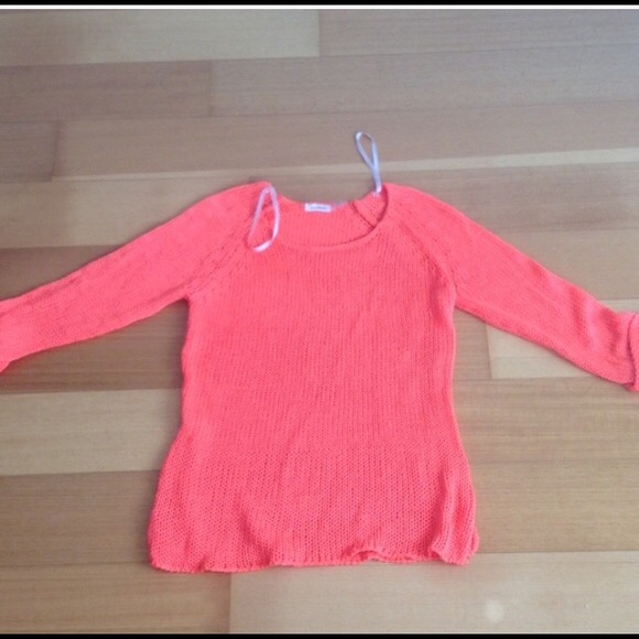 Boutique neon coral knit sweater from Blu pepper - Picture 3 of 3