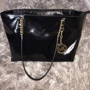 Black glossy MK purse