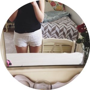 White crochet shorts