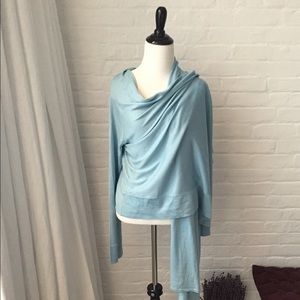 BCBG Maxazria baby blue sweater wrap