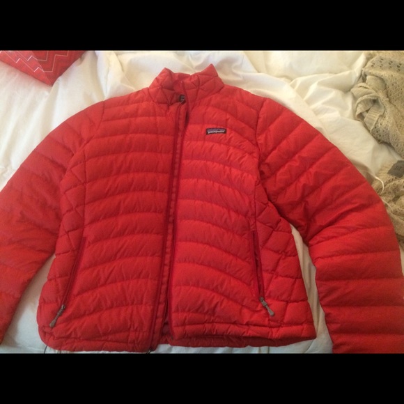 Red Patagonia Down Jacket Large