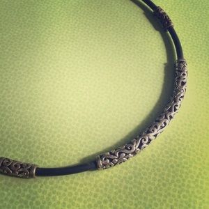 Short Black & Metal Necklace