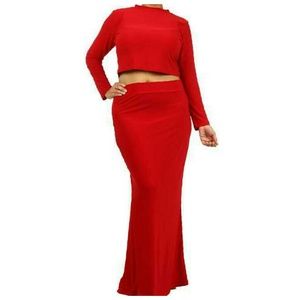 Two Piece Crop Maxi Skirt Set