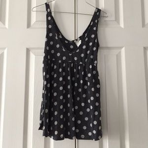 Forever 21 gray tank top with white polka dots