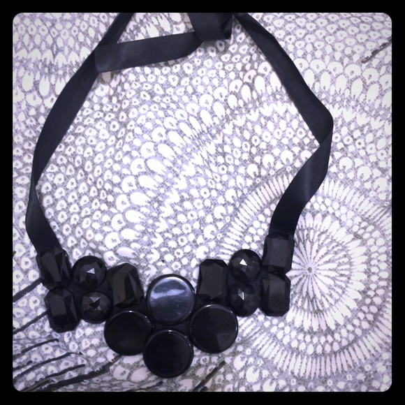 SOLD IN A BUNDLE Black bib necklace