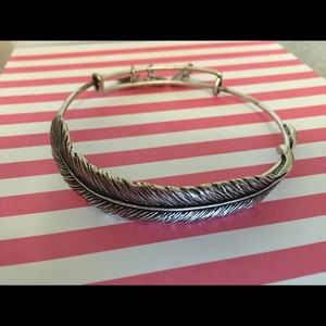 Alex and Ani silver, leaf bangle.