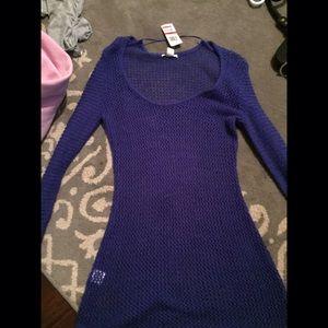 Long blue sweater
