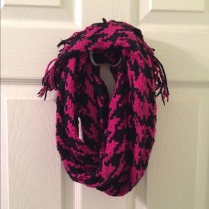 Pink and black scarf