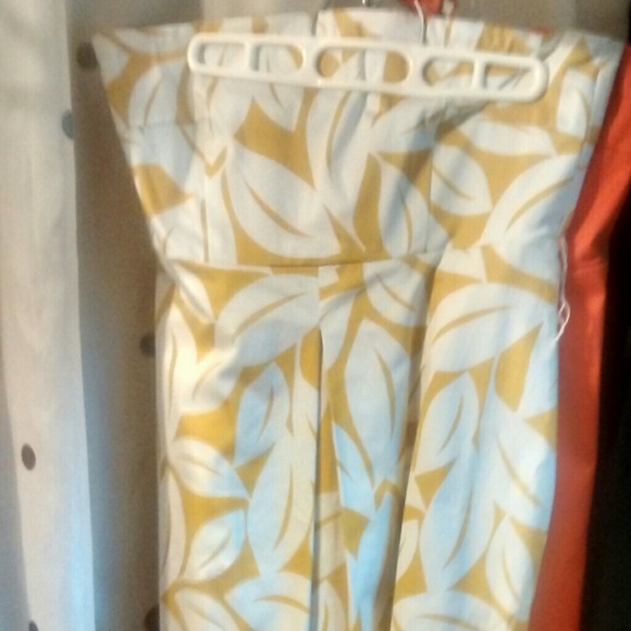 Goldish/yellow & white dress w/belt  NWOT