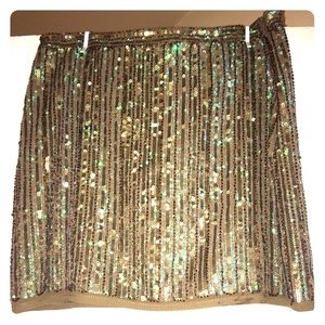 Gold and turquoise mermaid sequin short skirt