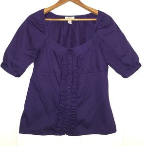 Adorable purple button-up for the office or out!