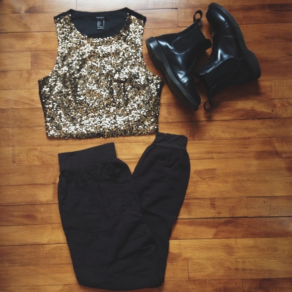 Forever 21 Gold Crop Top