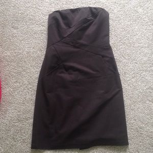 Brown strapless dress