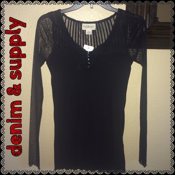 NWT Denim & Supply Ralph Lauren Black Top Size S