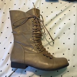 Light brown combat boots