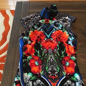 MIDI length floral scuba dress