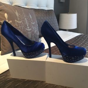 Swarovski Royal Blue Homecoming formal Heels Pumps