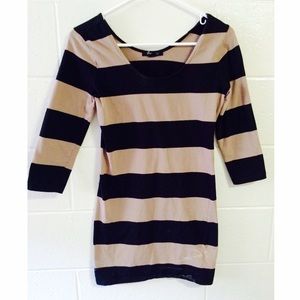 Brown and Black Striped Dress