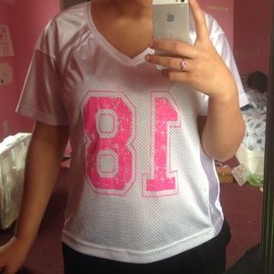 Rue21 White & Pink New York Jersey