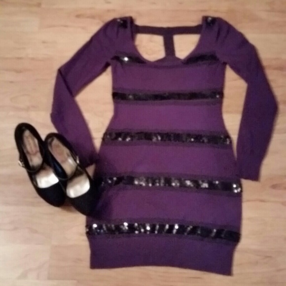 Purple long sleeve dress