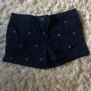 Navy Peace sign shorts