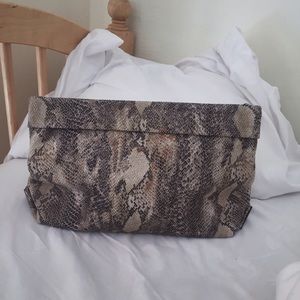 Zara Oversized Snakeskin Clutch