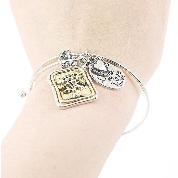 Tree of life live laugh love silver bracelet - Picture 3 of 3