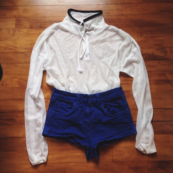 ASOS blue high waisted shorts