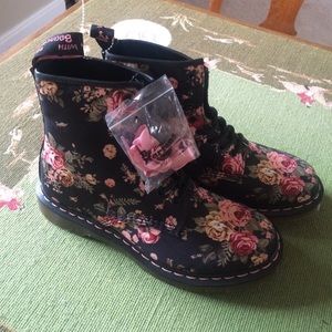 Doc Martens, floral print, size 10