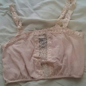 Lace Dusty Rose Crop Top
