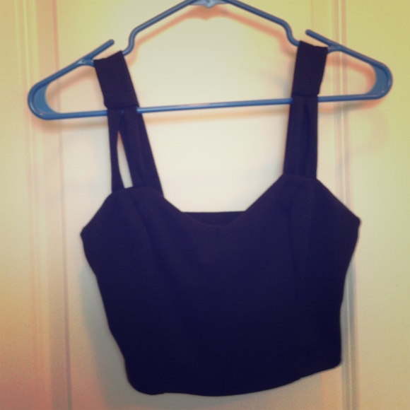 Black bustier crop top