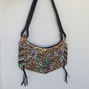 Musgo Leather Beaded Purse
