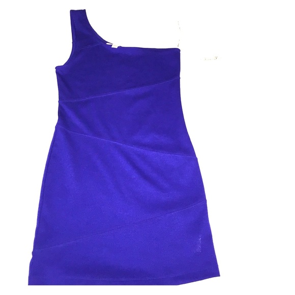 Blue one shoulder dress