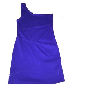Blue one shoulder dress