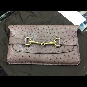 Gucci ostrich clutch brand new