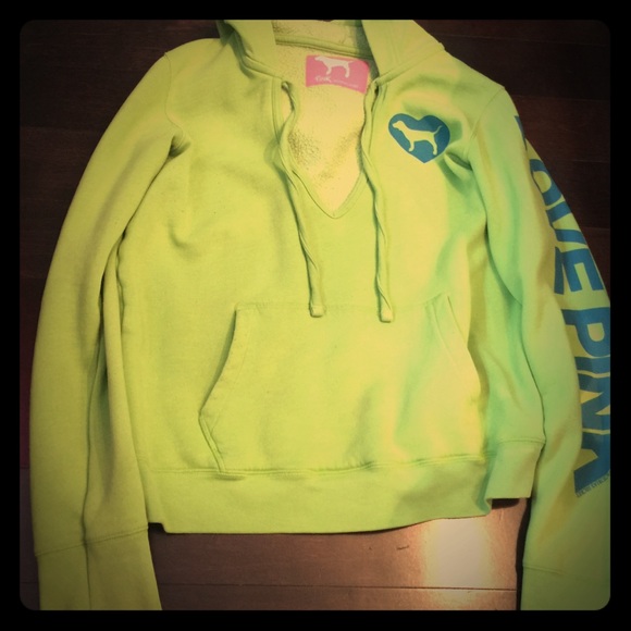 Green VNeck Victoria's Secret Hoodie