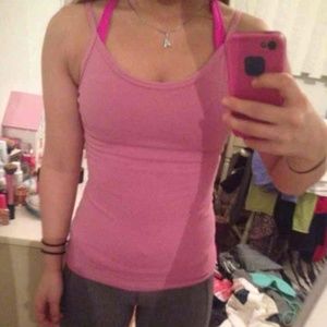 Lululemon pink rose power y tank