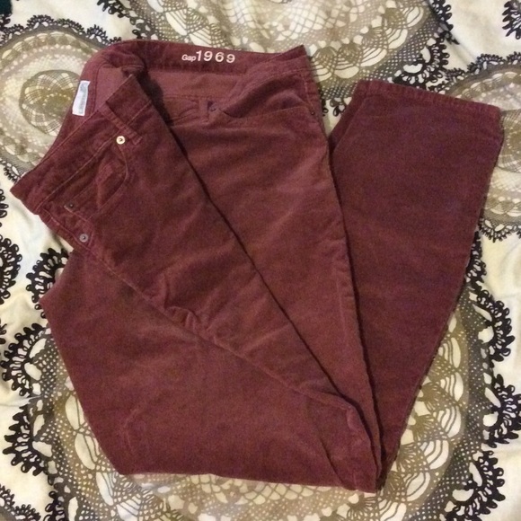 Red corduroy always skinny pants
