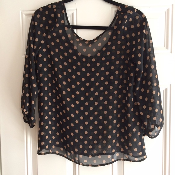 Bow back sheer blouse