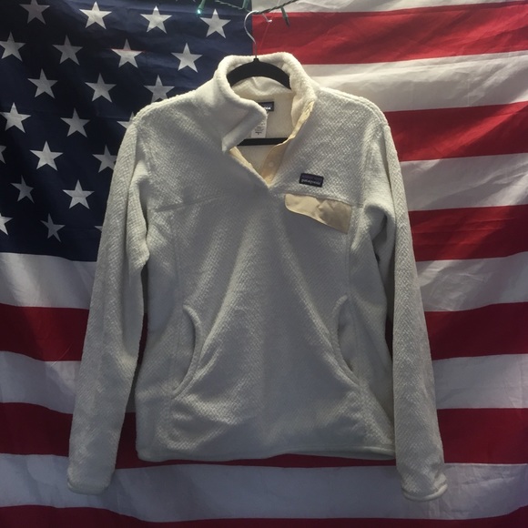 White Patagonia Re-Tool Snap-T Fleece Pullover
