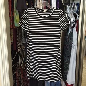 LA hearts black and white striped Tshirt dress