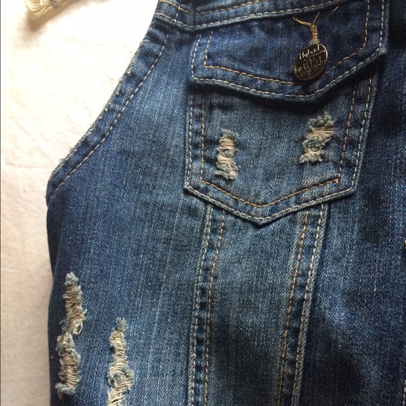 Denim Vest with Removable Hood - Picture 2 of 3