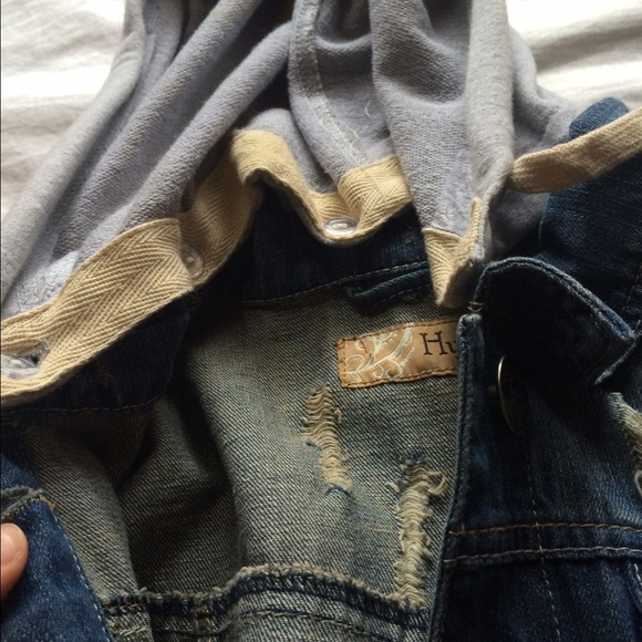 Denim Vest with Removable Hood - Picture 3 of 3