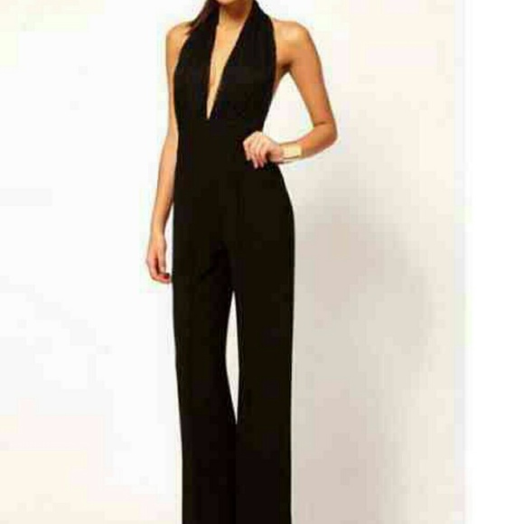 Lace Halter Black Jumper w/open Back - Size Small