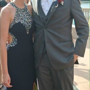 Cachè Navy, sequined prom/ formal dress