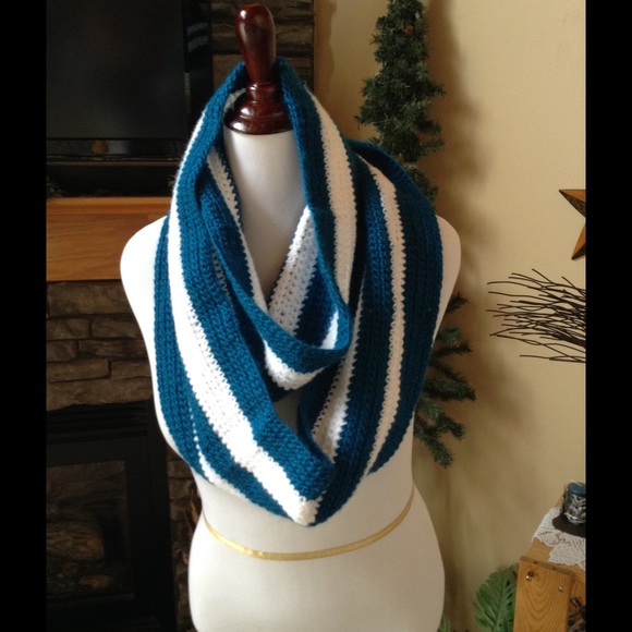 Dark teal Blue Infinity Scarf