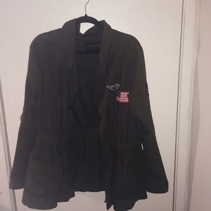 Green military jacket