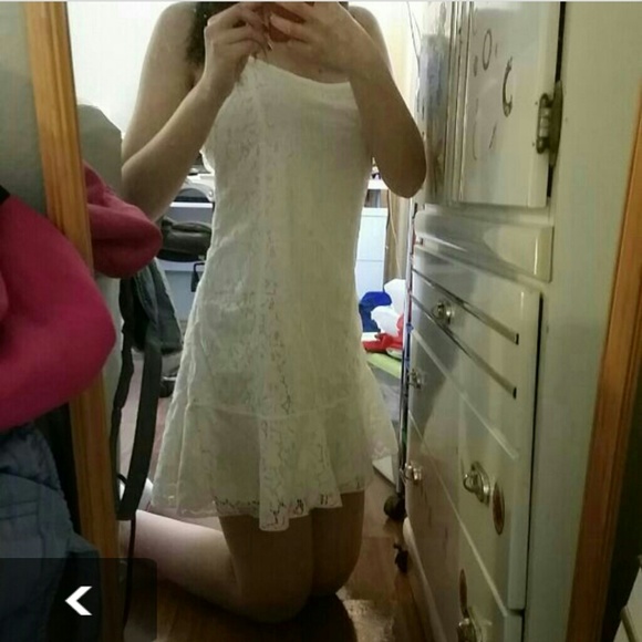 Cotton On Navy Blue Floral Lace Cross Back Dress - Picture 3 of 3